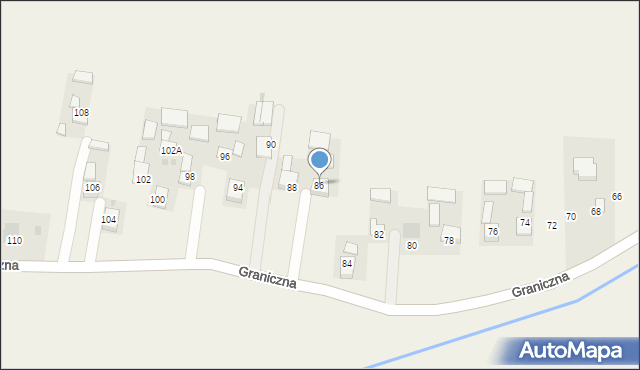 Poręba Spytkowska, Graniczna, 86, mapa Poręba Spytkowska