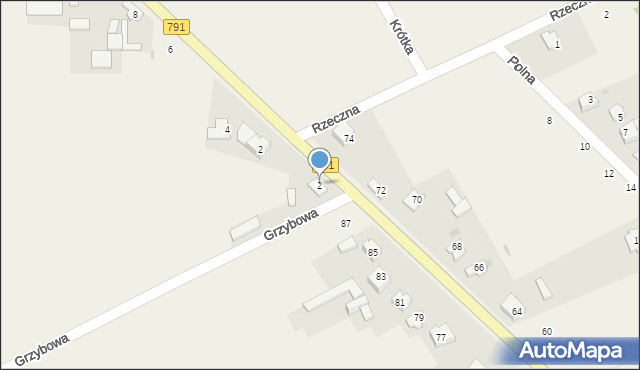 Postęp, Grzybowa, 2, mapa Postęp