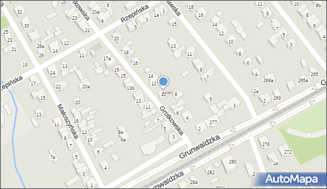 Poznań, Grotkowska, 10, mapa Poznania