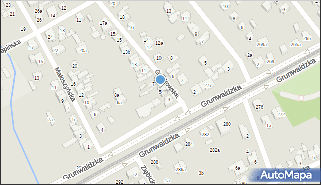 Poznań, Grotkowska, 5, mapa Poznania