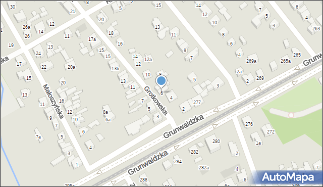 Poznań, Grotkowska, 6, mapa Poznania