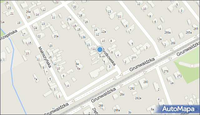 Poznań, Grotkowska, 7, mapa Poznania