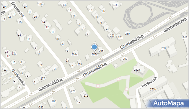 Poznań, Grunwaldzka, 265a, mapa Poznania