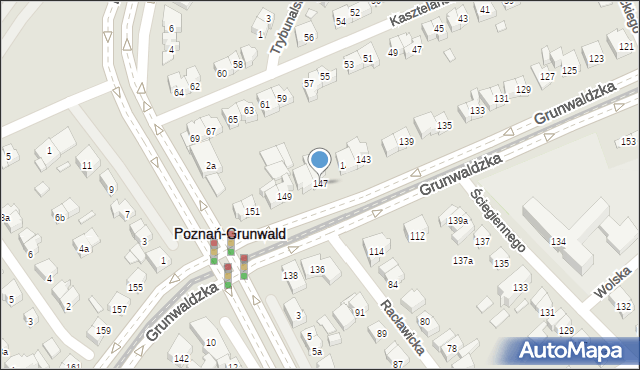 Poznań, Grunwaldzka, 147, mapa Poznania