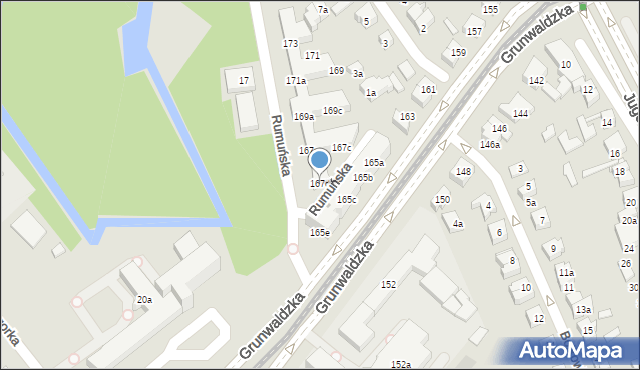 Poznań, Grunwaldzka, 167d, mapa Poznania