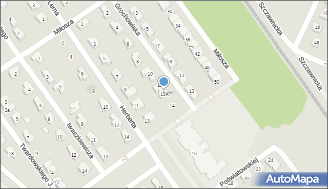 Poznań, Grochowiaka Stanisława, 12A, mapa Poznania