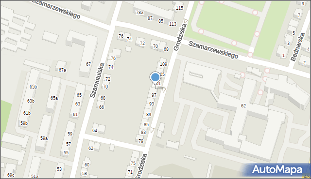 Poznań, Grodziska, 99, mapa Poznania