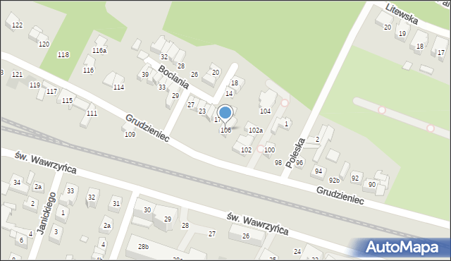 Poznań, Grudzieniec, 106, mapa Poznania