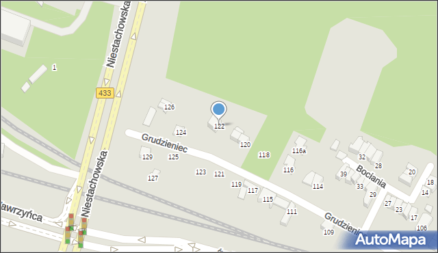 Poznań, Grudzieniec, 122, mapa Poznania