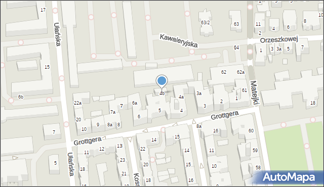 Poznań, Grottgera Artura, 4b, mapa Poznania