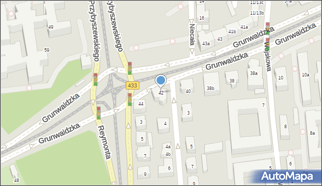 Poznań, Grunwaldzka, 42, mapa Poznania