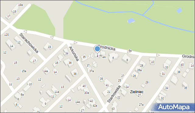 Poznań, Grodnicka, 4, mapa Poznania