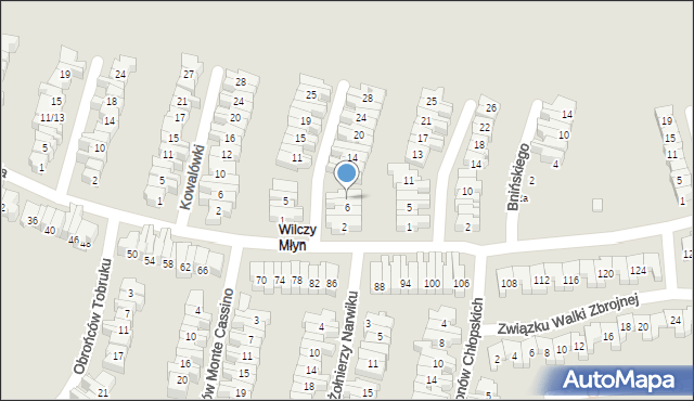 Poznań, Grota-Roweckiego Stefana, gen., 8, mapa Poznania