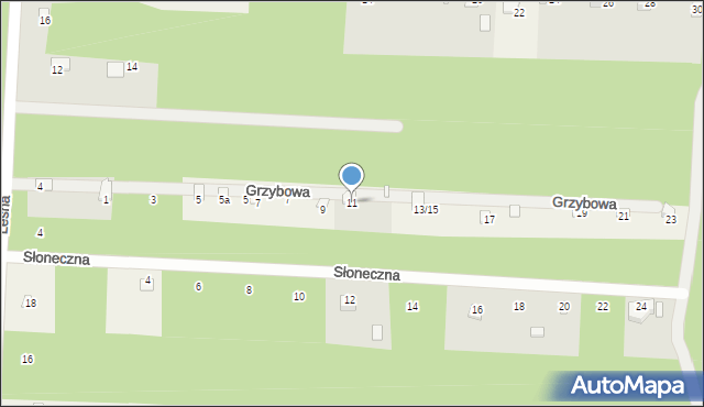 Prace Duże, Grzybowa, 11, mapa Prace Duże