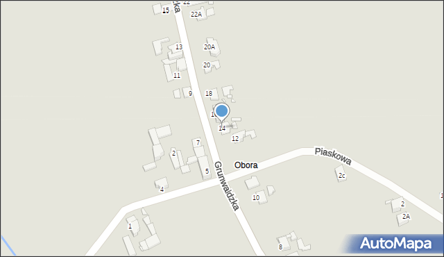 Prószków, Grunwaldzka, 14, mapa Prószków