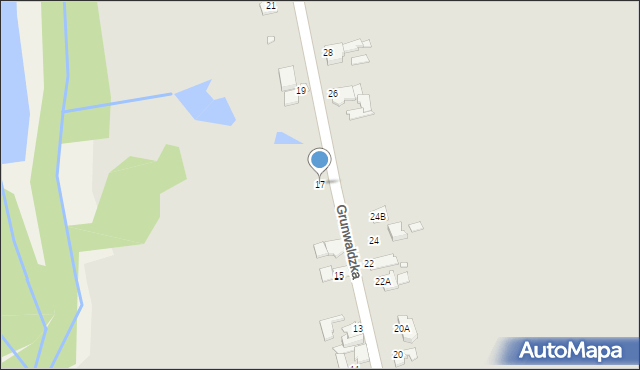 Prószków, Grunwaldzka, 17, mapa Prószków