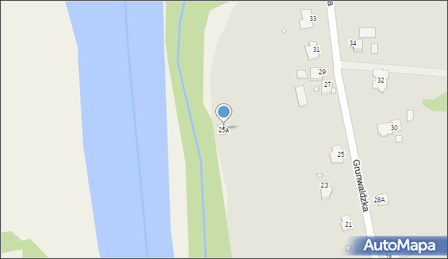 Prószków, Grunwaldzka, 25a, mapa Prószków