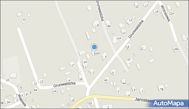 Pruchnik, Grunwaldzka, 3, mapa Pruchnik