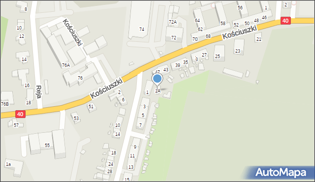 Prudnik, Grunwaldzka, 1A, mapa Prudnik