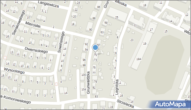 Prudnik, Grunwaldzka, 71, mapa Prudnik