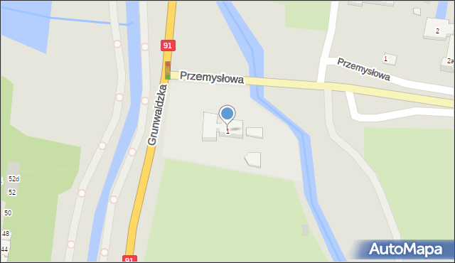 Pruszcz Gdański, Grunwaldzka, 1, mapa Pruszcz Gdański