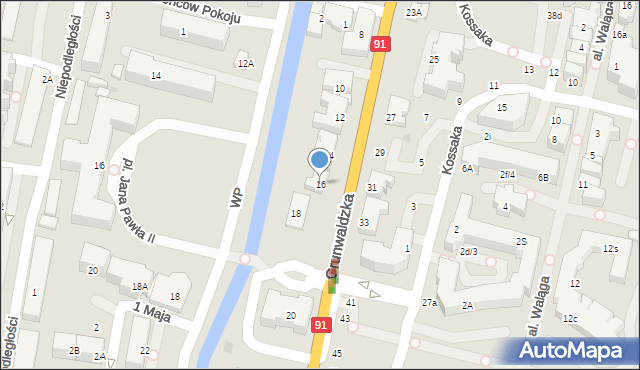 Pruszcz Gdański, Grunwaldzka, 16, mapa Pruszcz Gdański