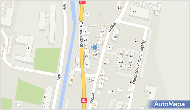 Pruszcz Gdański, Grunwaldzka, 19a, mapa Pruszcz Gdański