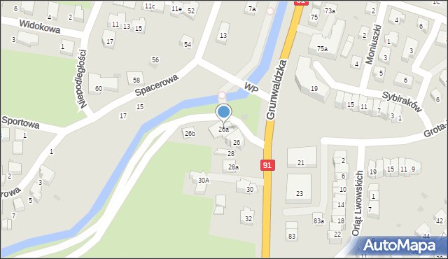 Pruszcz Gdański, Grunwaldzka, 26a, mapa Pruszcz Gdański