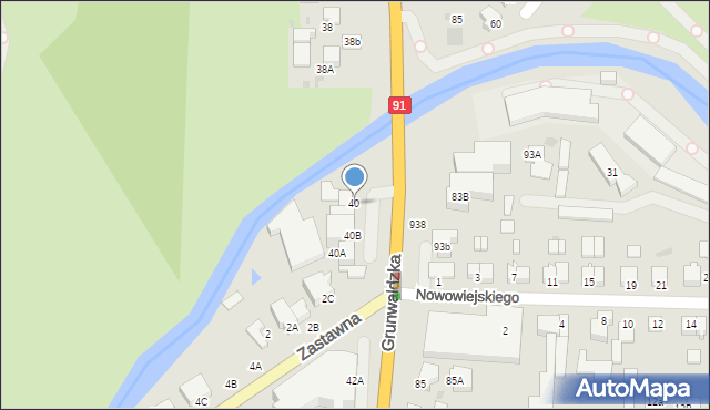 Pruszcz Gdański, Grunwaldzka, 40, mapa Pruszcz Gdański