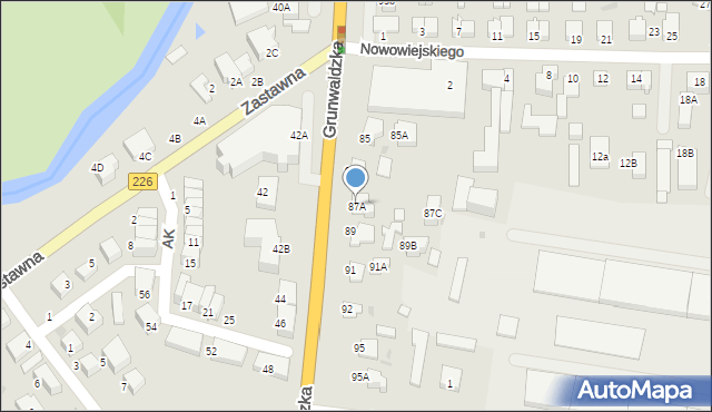 Pruszcz Gdański, Grunwaldzka, 87A, mapa Pruszcz Gdański