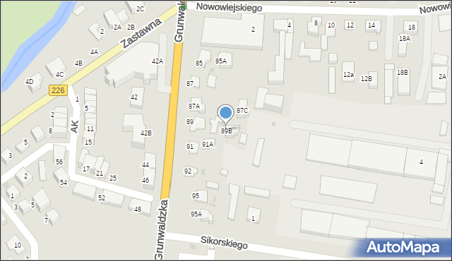 Pruszcz Gdański, Grunwaldzka, 89B, mapa Pruszcz Gdański