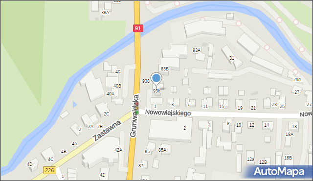Pruszcz Gdański, Grunwaldzka, 93b, mapa Pruszcz Gdański