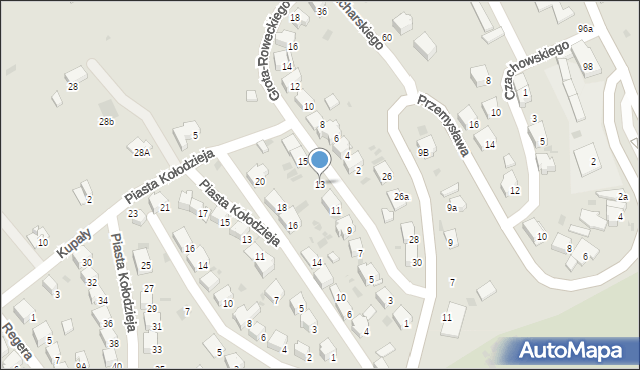 Przemyśl, Grota-Roweckiego Stefana, gen., 13, mapa Przemyśla