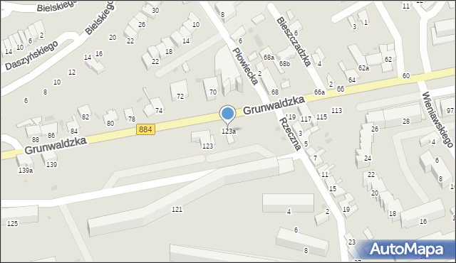 Przemyśl, Grunwaldzka, 123a, mapa Przemyśla