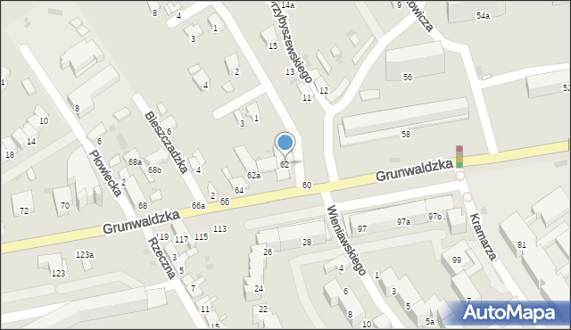 Przemyśl, Grunwaldzka, 62, mapa Przemyśla