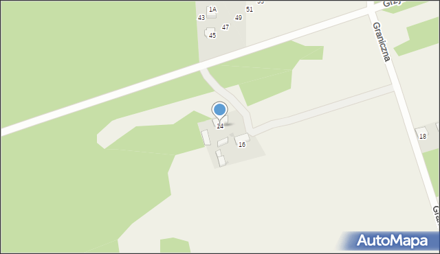 Przybynów, Graniczna, 14, mapa Przybynów