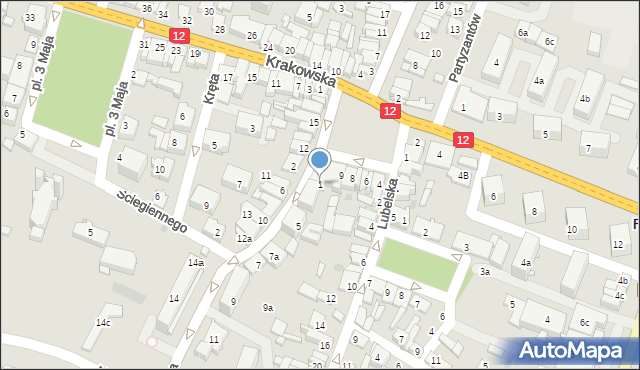 Przysucha, Grodzka, 1, mapa Przysucha