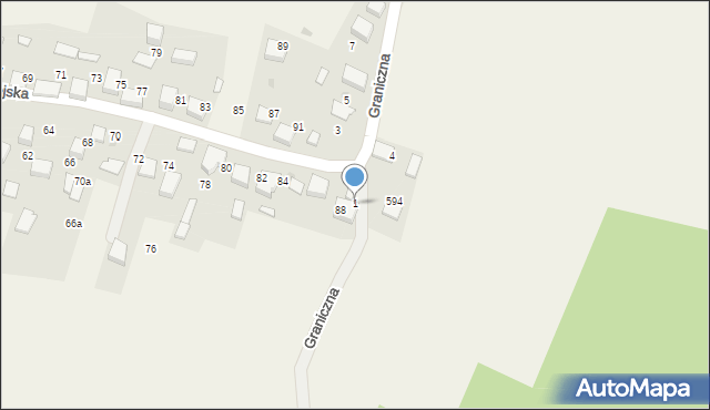 Psary, Graniczna, 1, mapa Psary