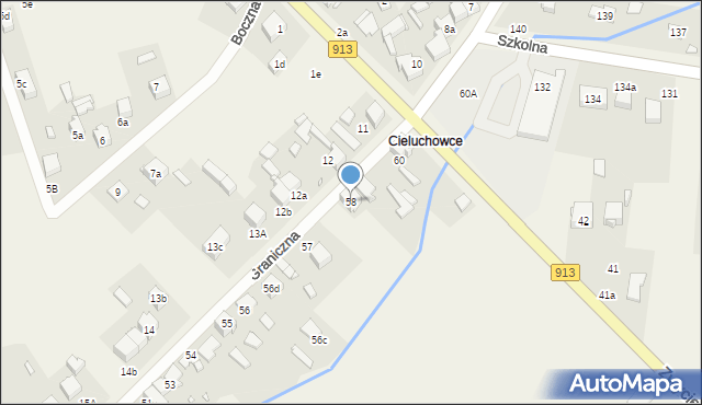 Psary, Graniczna, 58, mapa Psary