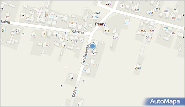 Psary, Gródkowska, 1a, mapa Psary