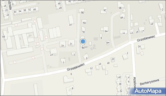Pszczyna, Grzebłowiec, 5A, mapa Pszczyny