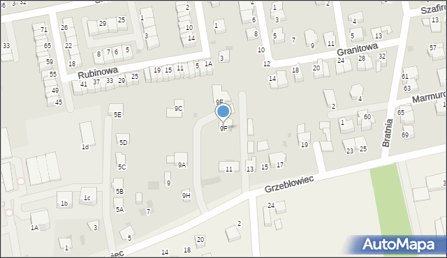 Pszczyna, Grzebłowiec, 9F, mapa Pszczyny