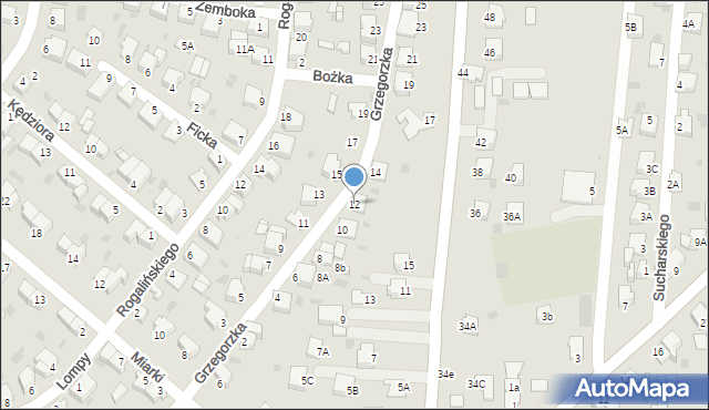 Pszczyna, Grzegorzka Józefa, 12, mapa Pszczyny