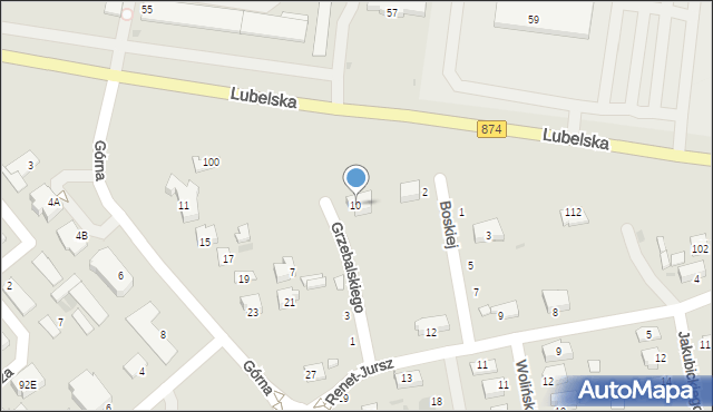 Puławy, Grzebalskiego Bolesława, 10, mapa Puław