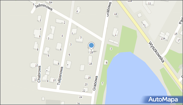 Pułtusk, Grabowa, 14, mapa Pułtusk