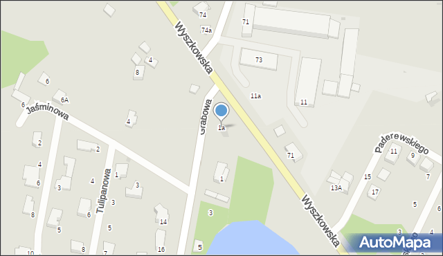 Pułtusk, Grabowa, 1a, mapa Pułtusk