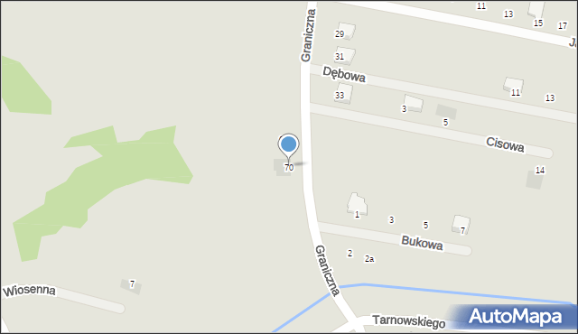 Pułtusk, Graniczna, 70, mapa Pułtusk