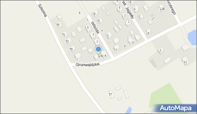 Puńsk, Grunwaldzka, 3, mapa Puńsk