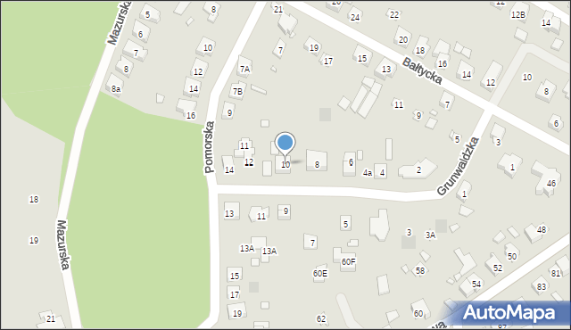 Puszczykowo, Grunwaldzka, 10, mapa Puszczykowo