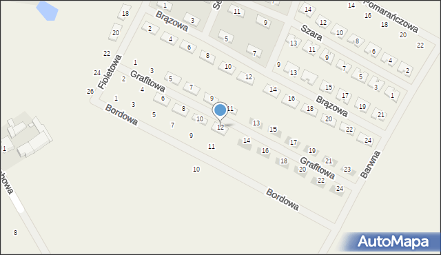 Rabowice, Grafitowa, 12, mapa Rabowice